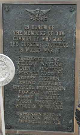 Clementon War Memorial panel