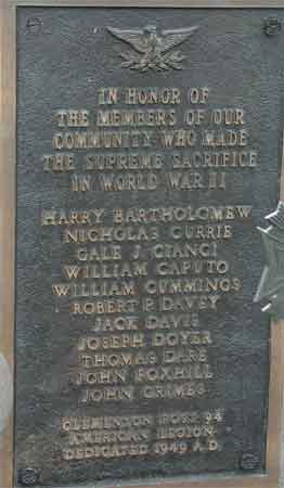 Clementon War Memorial panel