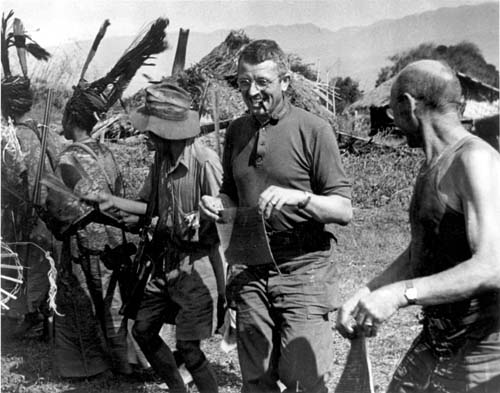 General Frank D. Merrill and Master Sergeant Joseph Doyer in Panpan Burma March 19 1944
