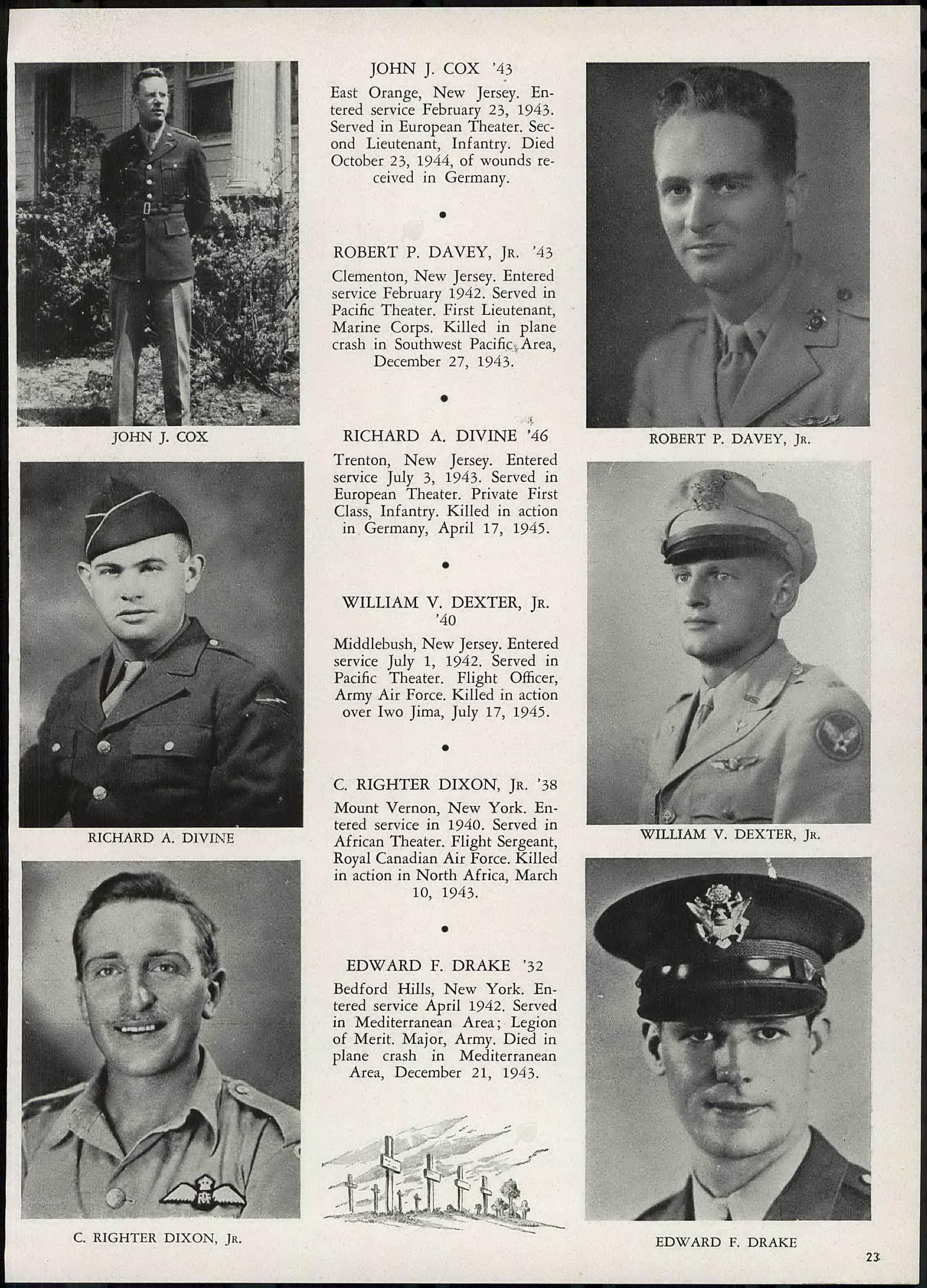 Robert P. Davey Jr., First Lieutenant, U.S. Marine Corps, Rutgers University yearbook 1947