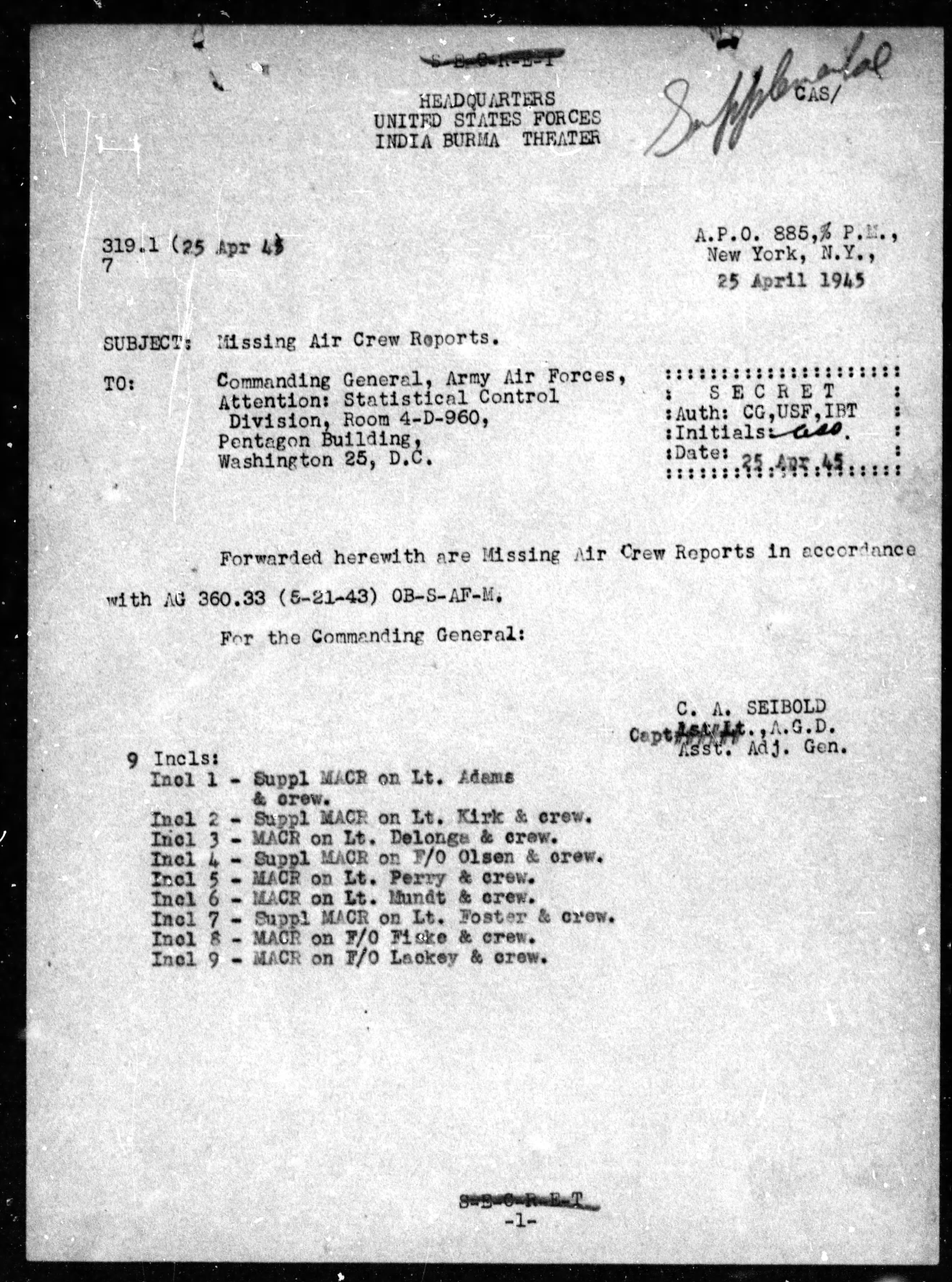 Missing Air Crew Report — Charles M. Adams, C-46A 42-61067, page 4