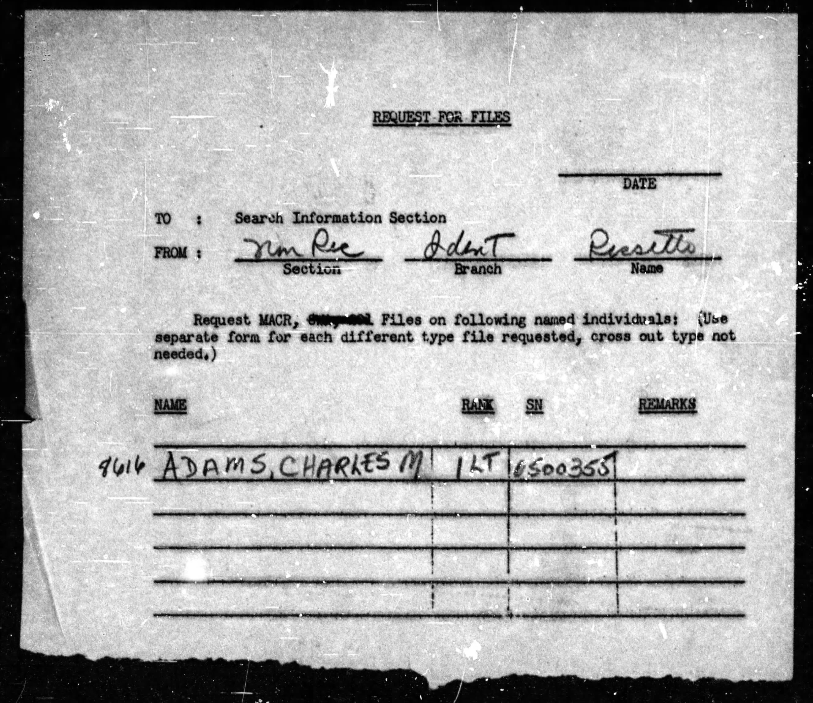 Missing Air Crew Report — Charles M. Adams, C-46A 42-61067, page 7