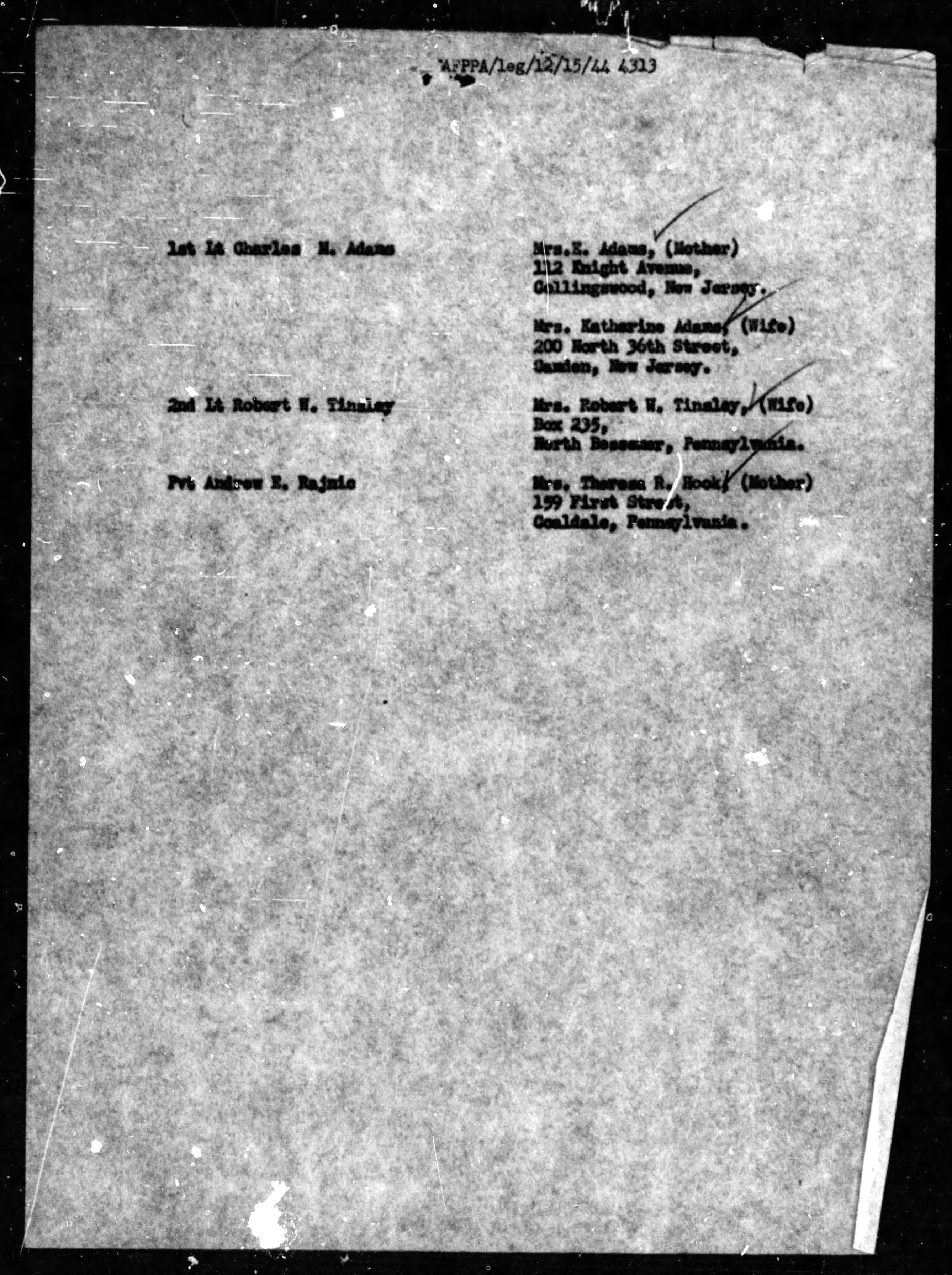 Missing Air Crew Report — Charles M. Adams, C-46A 42-61067, page 9