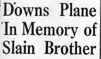 Downs Plane In Memory of Slain Brother headline