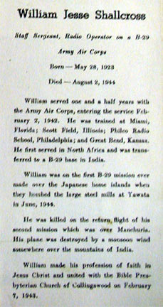 Memorial photo for William J. Shallcross