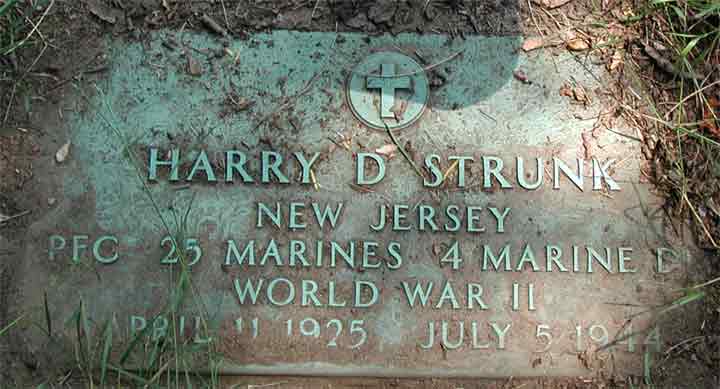 Delaware Township Cherry Hill NJ World War II memorial listing Harry D. Strunk