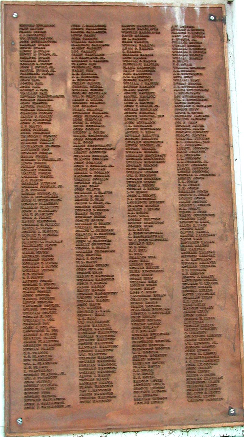 Gloucester City WWII Memorial panel 2