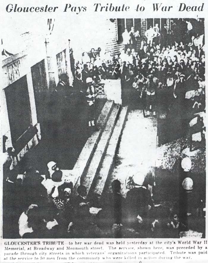 Gloucester City War Memorial dedication, October 26, 1947
