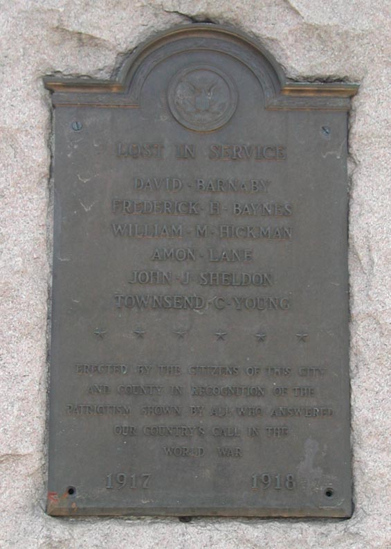 Gloucester City WWI Memorial panel