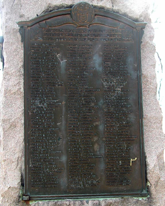 Gloucester City WWI Memorial panel