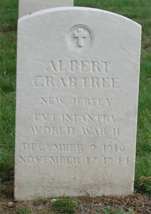 ABMC profile card for Private Albert Crabtree