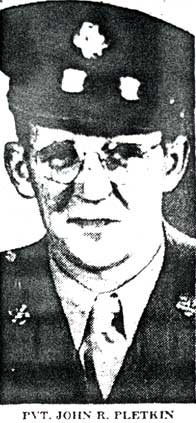 Portrait of Private John R. Pletkin, U.S. Army