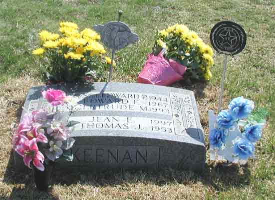 Keenan family grave plot at New St. Mary's Cemetery, Bellmawr, New Jersey