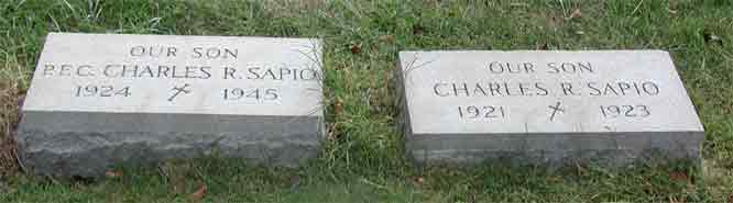 Grave marker detail: Charles Ralph Sapio
