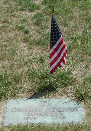 Grave marker of Captain George J. Oliver at Locustwood Memorial Park, Cherry Hill, New Jersey