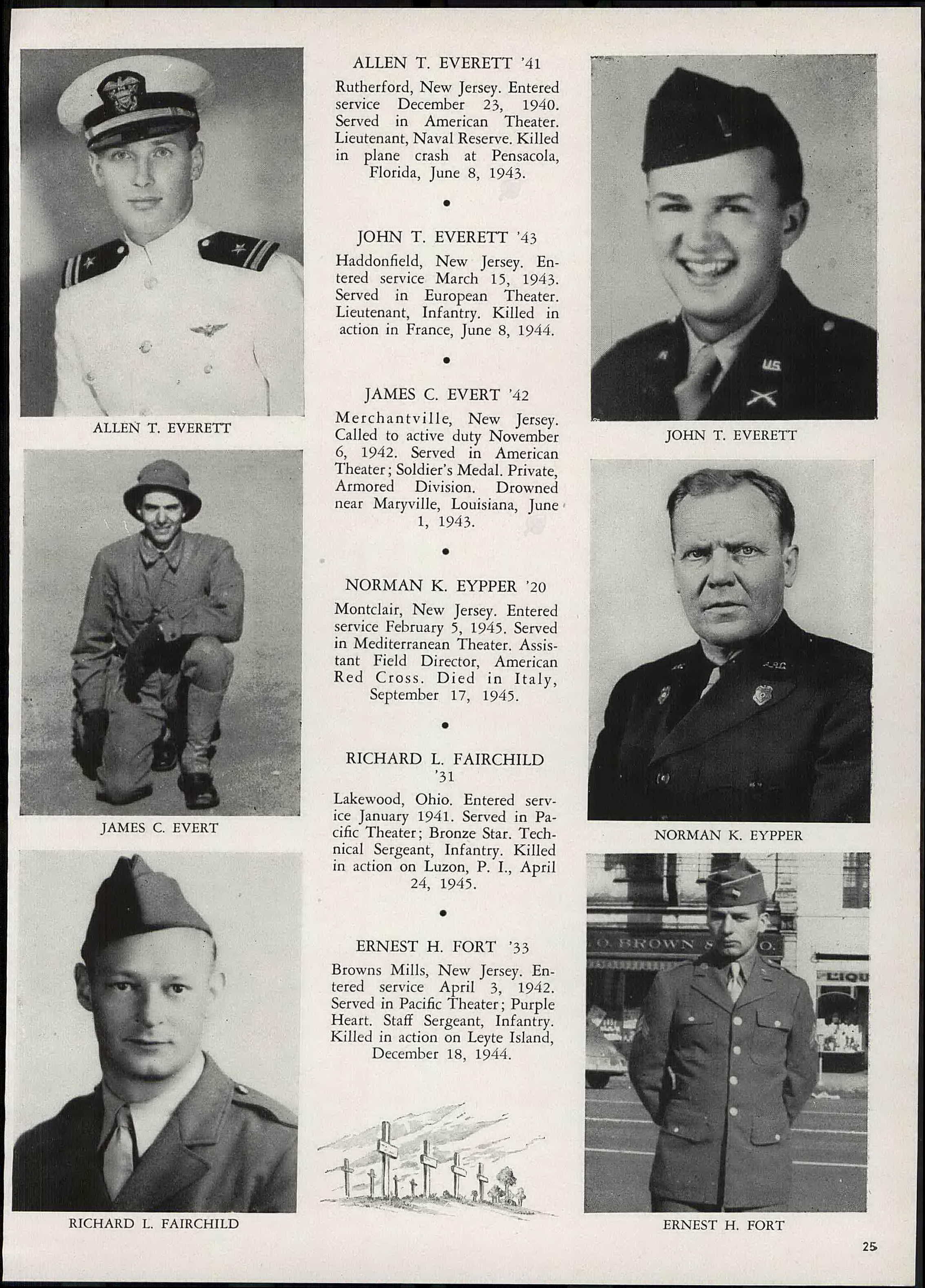 John T. Everett entry in Rutgers University 1947 memorial book