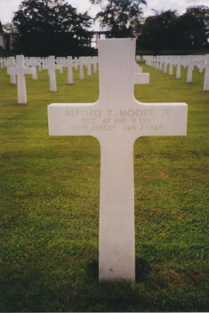 Grave of Alford T. Moore Jr. at Henri-Chapelle American Cemetery