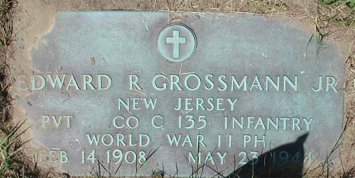 Grave of Edward R. Grossman Jr. at Locustwood Cemetery, Cherry Hill, New Jersey