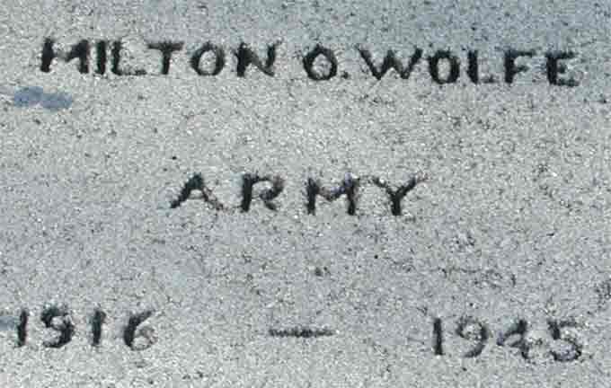 Milton O. Wolfe marker, Haddon Heights War Memorial