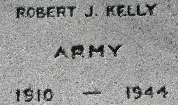 Stone marker for Robert J. Kelley at the Haddon Heights NJ War Memorial