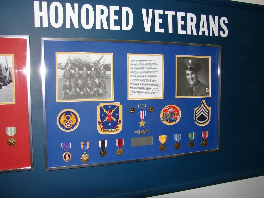 Richard L. Thayer display at a museum in Columbus, Indiana
