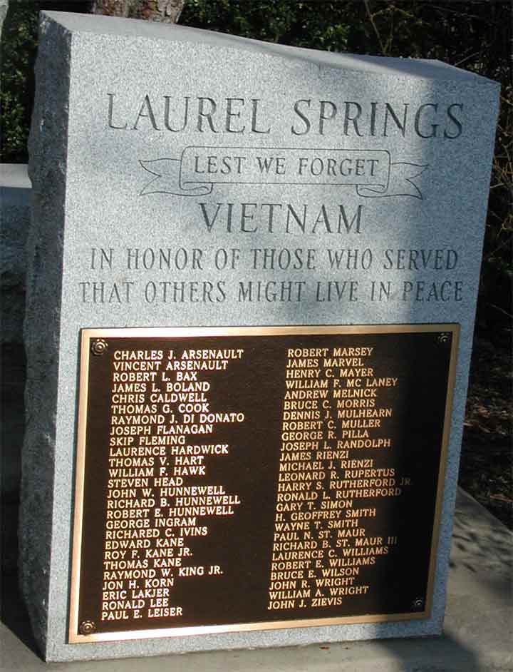 Laurel Springs War Memorial — Vietnam panel