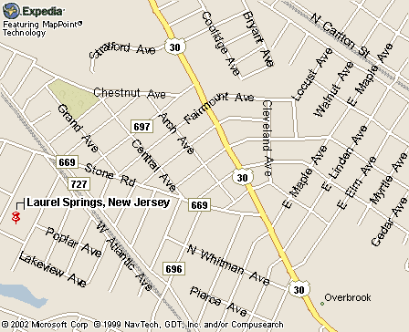 Map of Laurel Springs, N.J.