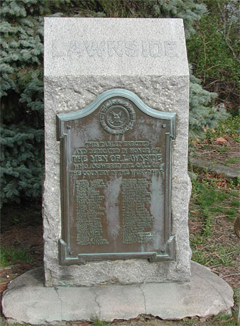 Lawnside War Memorial — World War I tablet