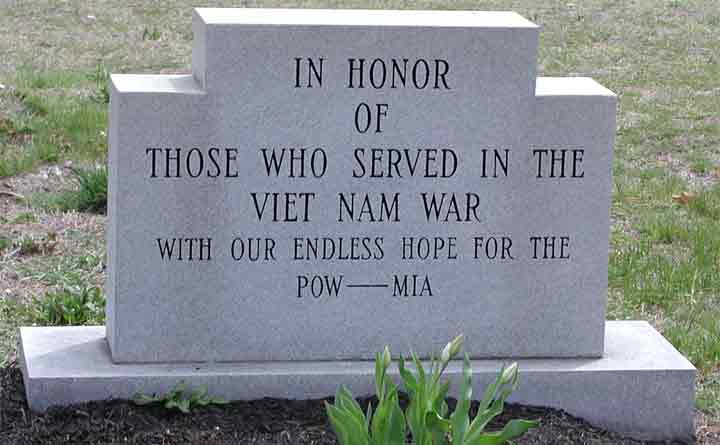Lindenwold War Memorial — Vietnam and POW/MIA panel