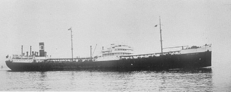 The tanker SS J.H. Senior, the ship on which George W. Demarest served as naval Armed Guard