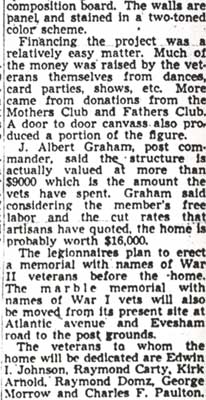 Camden Courier-Post, May 26, 1950 — Magnolia Legion To Dedicate New Home May 30, page 2