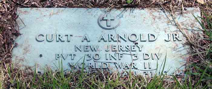 Magnolia NJ war memorial listing for Curt A. Arnold Jr.