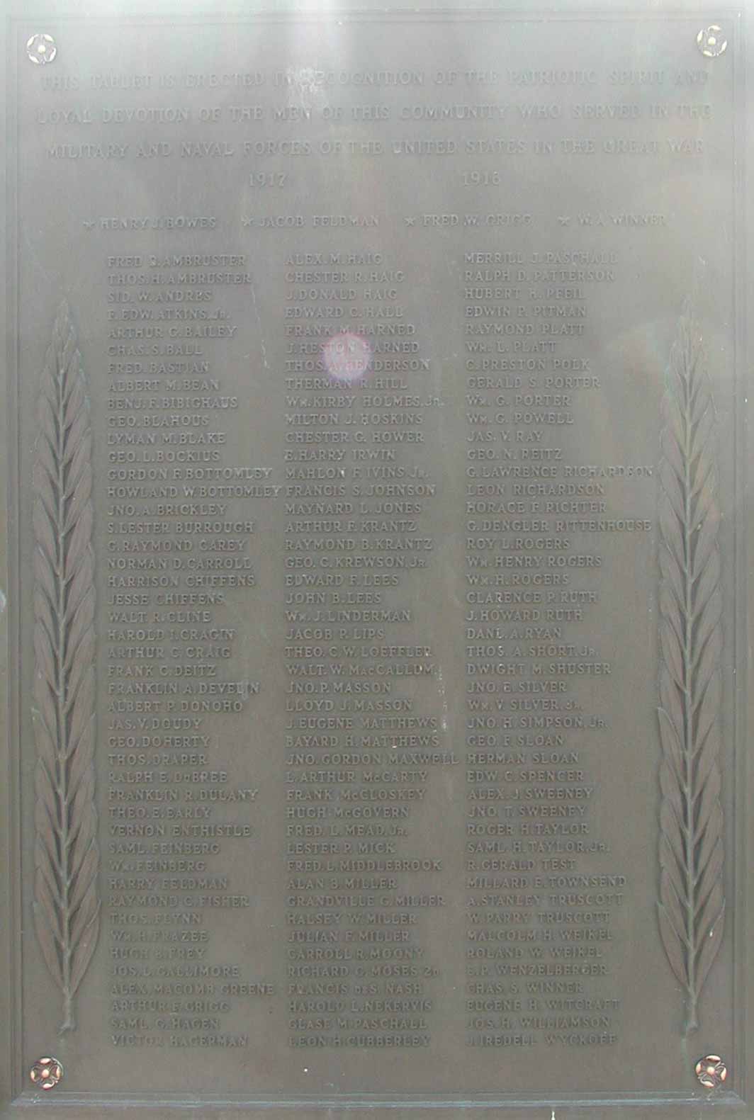 Merchantville, N.J. World War I Memorial