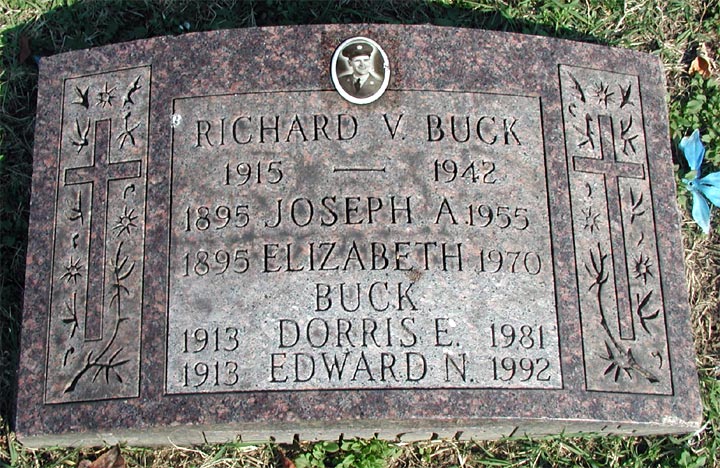 Gravestone of Richard Vincent Buck at New St. Mary's Cemetery, Bellmawr, New Jersey