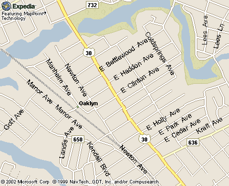 Map of Oaklyn, N.J.