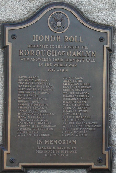 Oaklyn World War I Memorial
