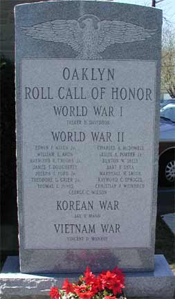 Oaklyn War Memorial panel