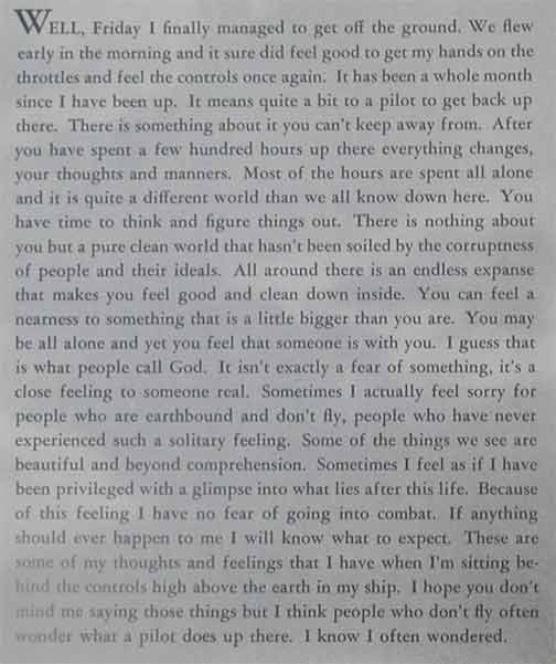 Letter from Leslie A. Porter Jr. about flying