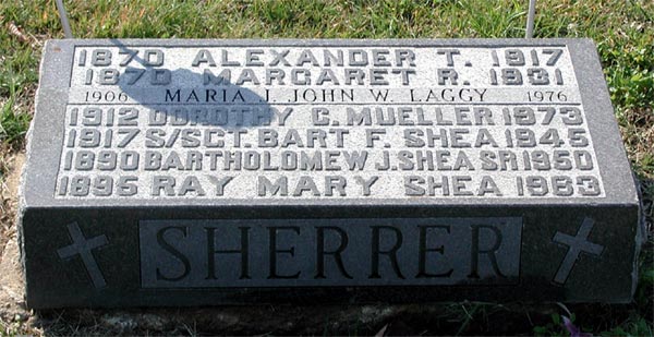Grave of Staff Sergeant Bart Francis Shea, New St. Mary's Cemetery, Bellmawr NJ