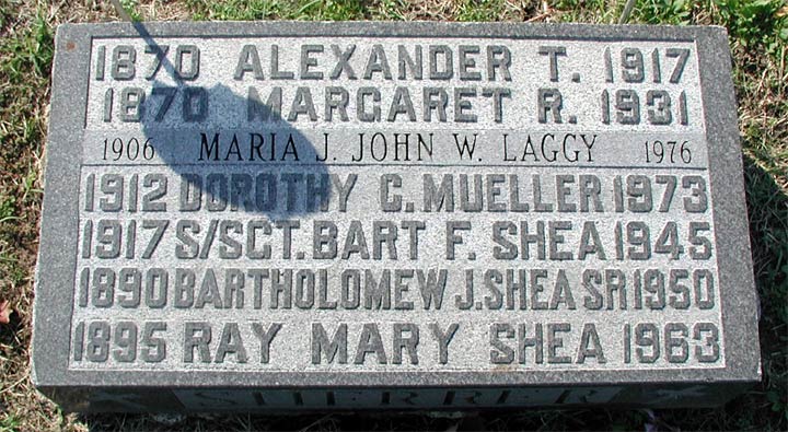 Grave of Staff Sergeant Bart Francis Shea, New St. Mary's Cemetery, Bellmawr NJ