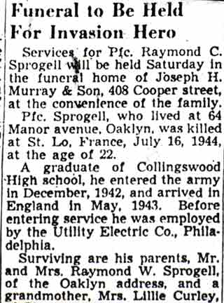 Newspaper: Funeral to Be Held For Invasion Hero