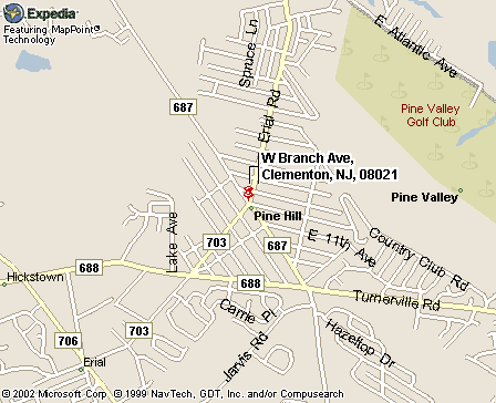 Map of Pine Hill, N.J.