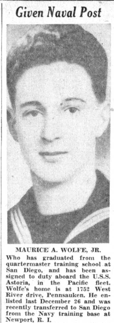 Camden Courier-Post, July 4, 1941 — Given Naval Post