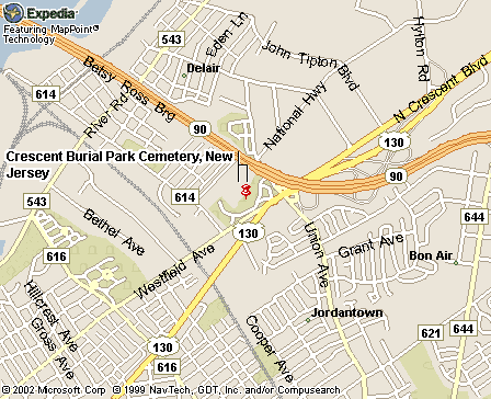 Map of Crescent Burial Park, Pennsauken, N.J.