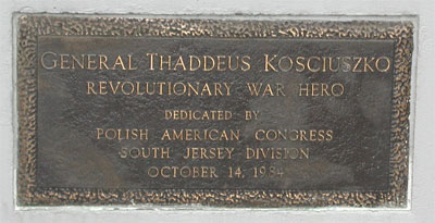 Thaddeus Kosciusko Monument plaque