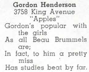 Gordon Henderson — Woodrow Wilson High School yearbook