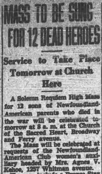 Camden Courier-Post, March 1, 1946 — Mass To Be Sung For 12 Dead Heroes (part 1)