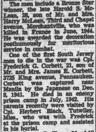 Camden Courier-Post, March 1, 1946 — Mass To Be Sung For 12 Dead Heroes (part 2)