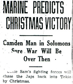 Marine Predicts Christmas Victory — Camden Courier-Post, September 24, 1942 (part 1)