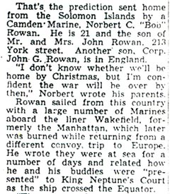 Marine Predicts Christmas Victory — Camden Courier-Post, September 24, 1942 (part 2)